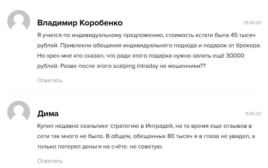 Scalping Intraday.ru отзывы