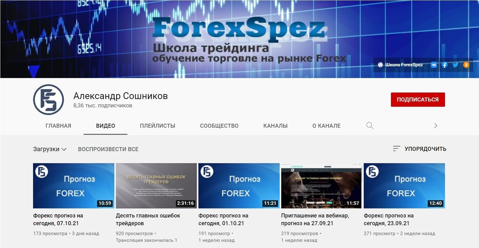 Ютуб канал Александра Сошникова