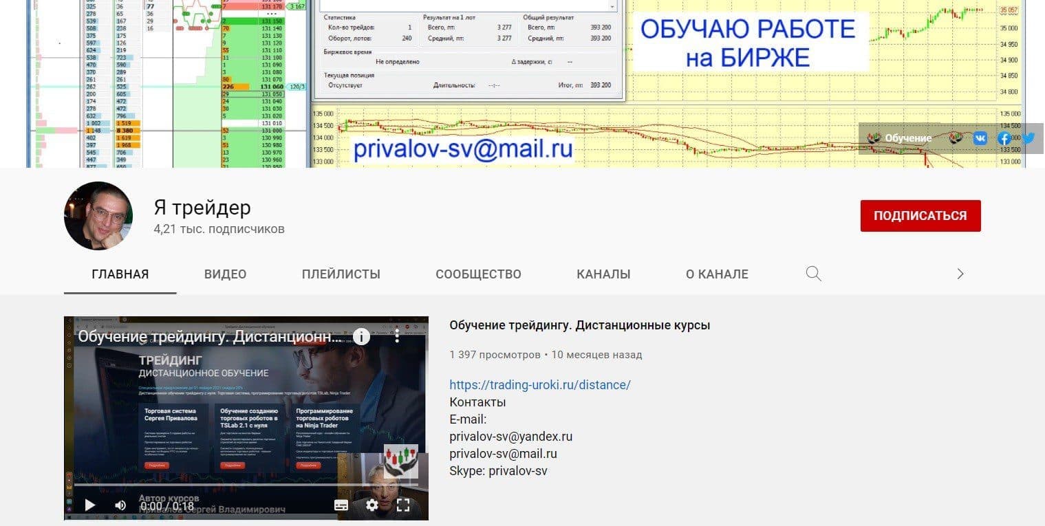 Ютуб-канал Сергея Привалова