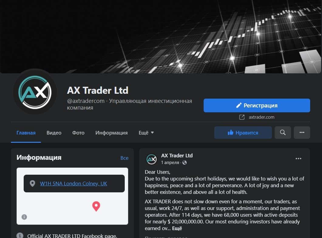 Фэйсбук Ax Trader