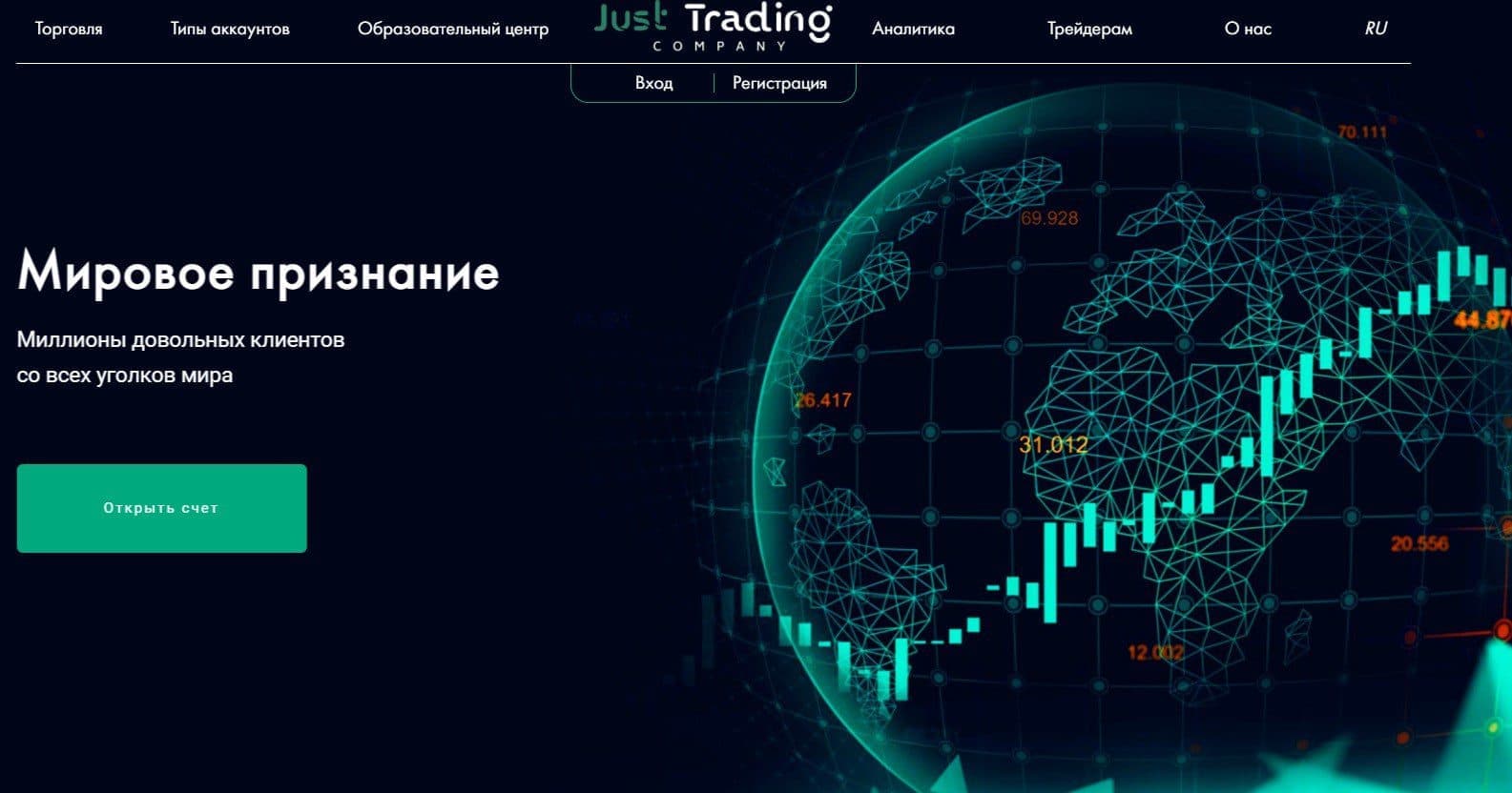 Сайт проекта Just Trade Company
