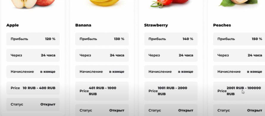 Fruit Profit Website тарифы