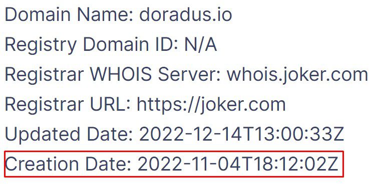Doradus регистрация сайта домен