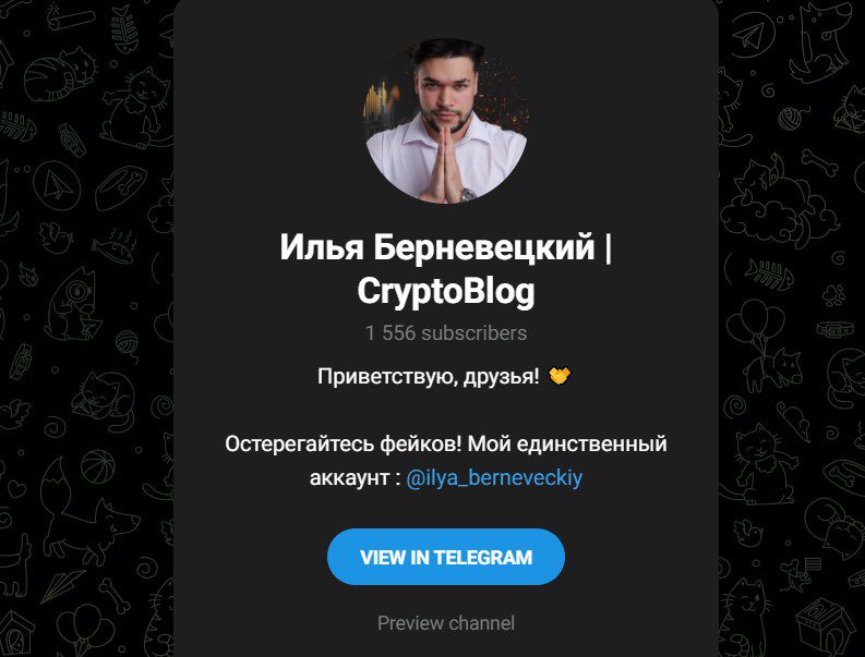 Телеграм Илья Берневецкий CryptoBlog