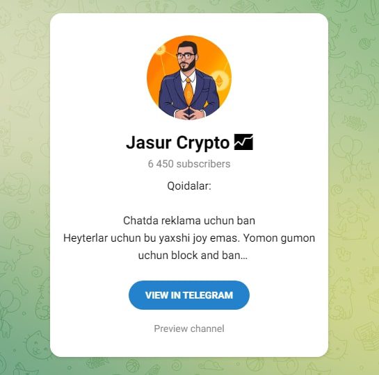 Jasur Crypto телеграмм