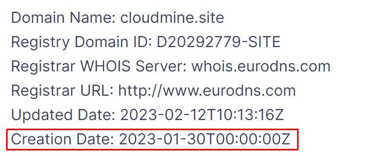 Cloud Mine домент сайта