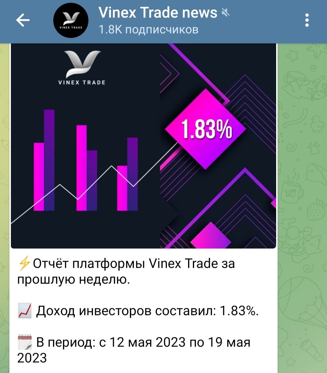 Vinex Trade телеграм