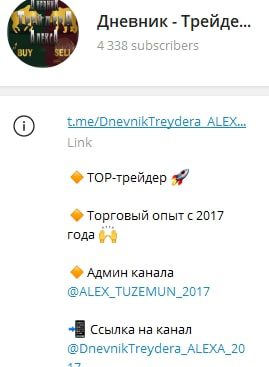 Дневник Трейдера ALEXA телеграмм