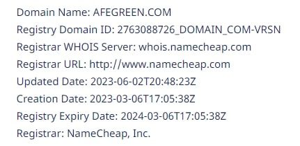 Afegreen.com домен
