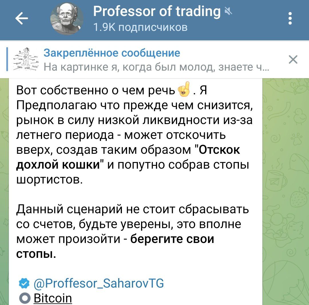 Телеграм канал Professor of trade