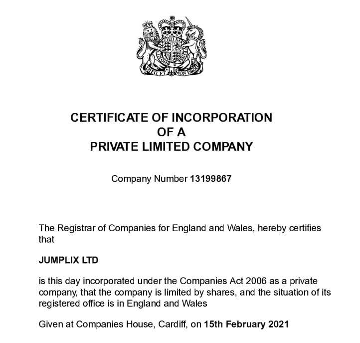 Jumplix сертификат