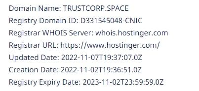 Trustcorp Website домен