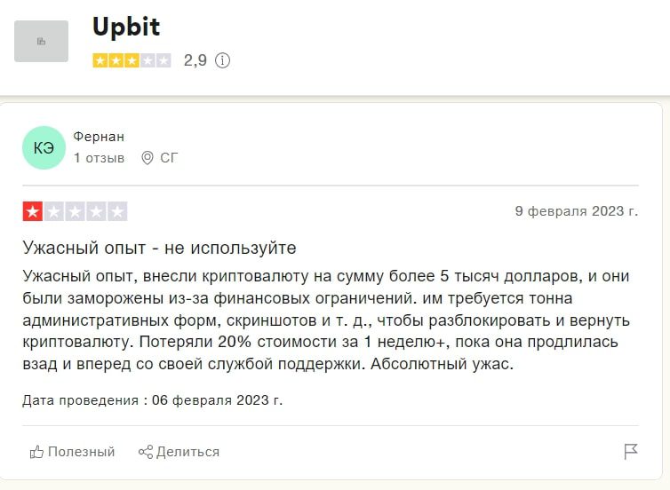 UpBit отзывы