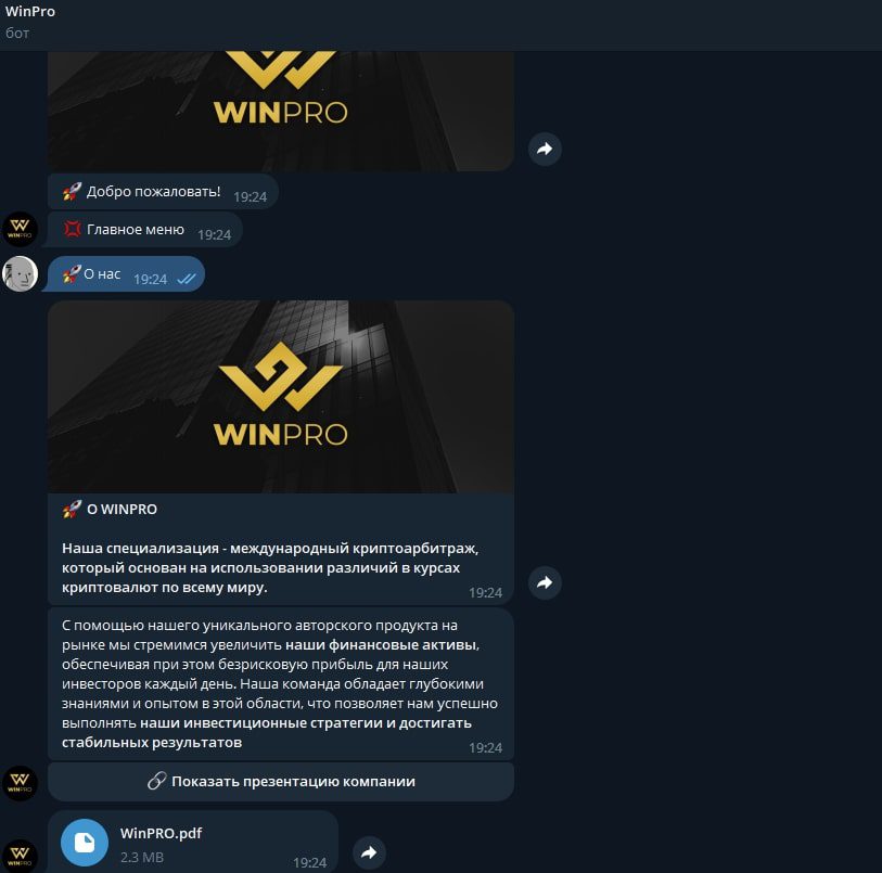 WINPRO GROUP Bot телеграмм