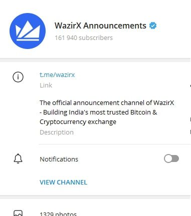 WazirX телеграмм