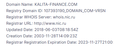 Kalita Finance информация 2