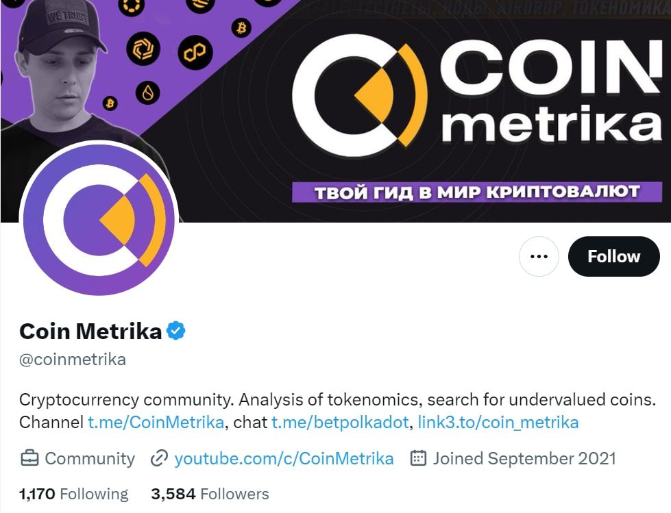 Coin Metrika твиттер